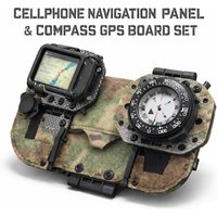 Tactical Navigation Board Kit with Compass GPS Holder Molle System Phone Map Panel Outdoor Survival Navigation Gear for Hunting
