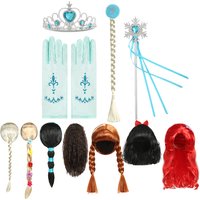 Mädchen Elsa Perücke Kinder Cosplay Schneekönigin 2 Erza Anna Zopfhaar Kinder Karneval Halloween Geburtstag Prinzessin Party Zubehör