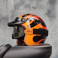 ORZ rétro demi ouvert casque de moto rétro croisière 3/4 Couple casque café moto chapeau