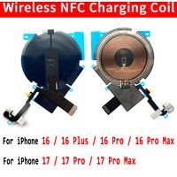 NEW Wireless Charging Chip NFC Coil Charger Panel Sticker Volume Flex Cable For IPhone 16 Plus 17 Pro Max