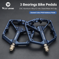 WEST BIKING Lokaler Versand Fahrradpedale 3-Lager Aluminiumlegierung Verbreiterte Rutschfeste Flachpedale MTB Rennrad City Klappfahrrad Pedale