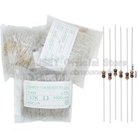 1000pcs 1/8W 1/6W Carbon Film Resistor 5% 0.125W 1K 4.7K 10K 22K 47K 100k 200k 220k 510k 470K 1M Ohm 10 100 200 220 330 470 Ohms
