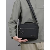 Men's Anti-Theft Business Shoulder Bag - Durable Office Briefcase with Multiple Zipper Pockets