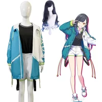Wonderlands×Showtime Shiraishi An Cosplay Costumes Colorful Stage Feat Coat Shorts Belt Full Suit Role Play Wig Costume Women