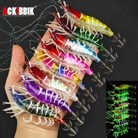 Ackibbik 1pc Simulation Shrimp Fishing Lure Glow Shrimp Prawn Lure Saltwater Cuttlefish Fishing Accessories Shrimp Lure