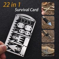Multifunctional 22 In 1 Survival Tool Card 1PC Stainless Steel Portable Outdoor Camping Fishing Emergency Rescue Supplies