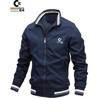 AliExpress 2025 New retro style C64 motorcycle jacket, racing jacket, windbreaker, outdoor sports bicycle windproof jacket, men's overcoat