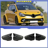 For Renault Clio 4 Mk4 Zoe Captur 2012-2019 Glossy Black Carbon Look Car Side Door Rearview Mirror Cover Cap Auto parts