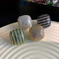 Gorgeous Micro Pave Green Cubic Zirconia Stone Stud Chess Earring Gold Plated Square Big Stud Earrings CZ Jewelry for Women