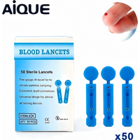 JUSTLANG 50PCS Sterile Lancets Blood Lancet Pen Disposable Needles Measuring Medical Diabetes Accessories Drain Blood Lancet