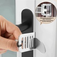 Portable 8cm Stainless Steel Anti-theft Door Blocker, Safety Security Door Lock Stopper for Home Privacy Hotel Travel Use
