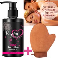6.76 OZ Passion Sensual Jojoba Oil Natural Body Massage Oil for Couples Relaxing Perfect Glide & Smooth Skin, Tropical Paradise