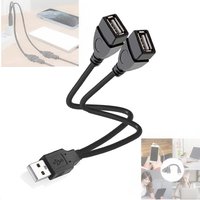 1 to 2 USB Branching Multi-functional Adapter Extension Cable for Phones, Tablets, and Extended Multi Interface Hubs Data Cord