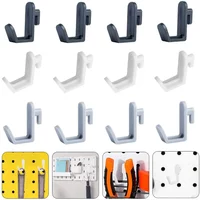 10Pcs Storage Rack Organizer Hole Board Hook Hardware Tool Wall Mount Oblique Hanger Utility Locking Kit J Shape Pegboard Hook