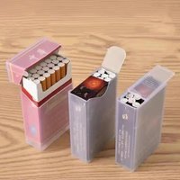 Slim Clear Flip Cigarette Case for 20 |Sweat-Resistant Soft Shell &Crushproof Cover ITransparent Holder with Anti-Squeeze Design
