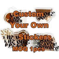Custom Stickers PVC Die Cut Square Rectangle Vinyl With Logo Name Waterproof Transparen Personalized For Skateboard Car Wedding