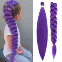 Synthetic Purple Braiding Hair Pre Stretched Long Braiding hair Extensions for Stage Party Halloween Costume Cosplay