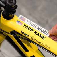 AliExpress NONE 3PCS Custom Flag & Name Bicycle Stickers Waterproof High-quality for Bike Frame Top Tube Helmet Motorcycle and Skateboard Vinyl