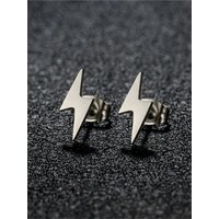 AliExpress jisensp Punk Black Tiny Stainless Steel Earrings for Women Men Vintage Cute Star Moon Bicycle Umbrella Stud Earring Pendientes Hombre