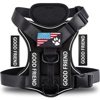 Dog Harness, Reflective Dog Vest Harness With 5PCS Patches, Adjustable Soft Oxford Pet Harness, Inner Layer Mesh, Easy T