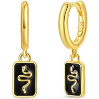 Earrings 925 Sterling Silver Classic Golden Spirit Snake Hoop Earrings For Women Fine Birthday Anniversary Jewelry Gifts
