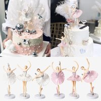 Hot Sale 3 Pcs Ballet Girl Cake Toppers with Base Miniature Figurine Toys Figurines Playset Cake Decoration Figurines Craft Gift