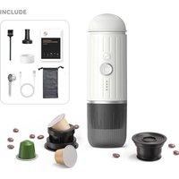 icafilas Portable Coffee Machine Wireless Electric Espresso Maker Fit Nespresso Capsule & Coffee Powder French Press Pot for Car