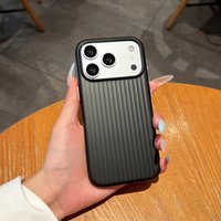 Luxury Stripes Metallic Paint Armor Case for IPhone 17 Air 16 15 14 13 12 11 Pro Max Plus Shockproof Camera Protective PC Cover