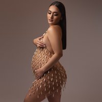 Photography Props For Women Handmade Pearl Dress Golden Chain Droplet Shaped Pearl Body Chain Maternity Dress For Photo Shoot