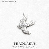 Pendant Swallow Pave New Glam 925 Sterling Silver Jewelry Europe Style Fashion Accessorie Gift For Soul Woman
