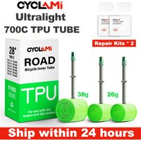 CYCLami Ultralight 26g 38 grams Bike Inner Tube 700 x 18 25 28 32 Road MTB Bicycle TPU Material Tire Kit 45 60 80mm French Valve
