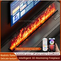 Modern Smart Electric Fireplace 3D Mist Atomization with APP Remote for Living Room Bedroom TV Wall Decor