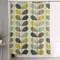 Orla Kiely Multistem Shower Curtain Bathroom Polyester Waterproof Bath Curtains with Hooks