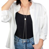 Metal Bolo Tie for Male Carnivals Necktie Small Cube Pendant Bolo Tie for Shirt Sweater Decorative Necktie for Male