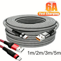Long USB Charging Cable 6A Fast Charging Cord Multifunctional USB-A to USB-C Data Cable for Oneplus iPhone Xiaomi Samsung POCO