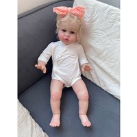 58CM Newborn Arrival Finishe Doll Ellie Reborn Toddler Baby Dolls with Blonde Hair Handmade Real Life Baby Same as Pictures
