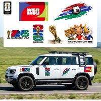 FIFA World Cup 2026 Car Decal Official World Cup Car Sticker with Trophy, Host City & Mascot Design - Waterproof Sticker for Car