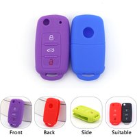 Silicone Rubber key fob skin cover case for VW POLO Golf 4 MK5 6 Jetta Bora Beetle Tiguan Passat B5 B6 3 button Remote key