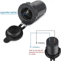 Car Cigarette Lighter Socket Car Marine Motorcycle ATV RV Lighter Socket Power Outlet Socket Receptacle 12V Waterproof Plug