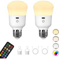 Usb rechargeable Light Bulb with Remote Control Dim & RGB, Timer,Backup Emergency Light for Home or Outdoor