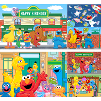 Sesames -Street Birthday Backdrop Cartoon Elmo Bird Cookie Monster Party Banner Kids Birthday Photo Background Decor Supplies