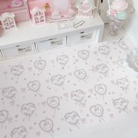 Leather Desk Pad Protector Pink Love Heart Bunny Flower Rabbit Bow Y2K Star Angel Mouse Pad Office Desk Mat PU Desk Blotter Pad