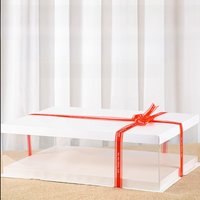 Extra Large Thick Rectangle Birthday Cake Box Transparent Company Celebration Special Size Cake Packaging for Baking DIY