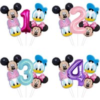 Mickey Minnie Mouse Donald Duck Theme Foil Balloons Set Latex Balloon Baby Shower Party Supplies Happy Birthday Party Gifts