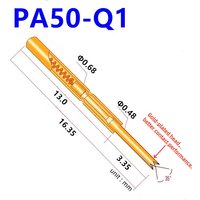 20/100PCS PA50-Q1 Spring Test Probe PA50-Q Test Pin Test Tool 16.35mm Dia0.68mm Gold Needle Tip Dia 0.48mm Pogo Pin P50-Q P50-Q1