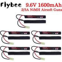 8S Butterfly NunChuck NIMH 2/3A 9.6v 1600mAh Battery Pack with Mini Tamiya Connector for Airsoft Guns MP5 M4 G36C M110 SR25 M249