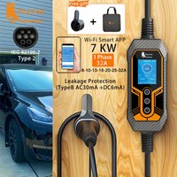 feyree Przenośna ładowarka EV Type2 32A 7KW EVSE Wi-Fi APP Control Regulowany prąd Inteligentne ładowanie czasowe do użytku domowego i zewnętrznego