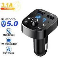 Hands-free Bluetooth 5.0 MP3 Car Charger FM Transmitter Wireless Dual Equipped Player Bluetooth LED Display Dual USB Car Charger