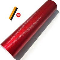 Red Diamond Forged Carbon Fiber Vinyl Wrap PVC Waterproof Color Change Vinyl Film Car Sticker DIY Car Body Decoration Accessorie