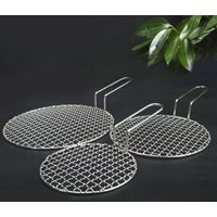 Stainless Steel 304 Food Grade 16-48CM Round BBQ Barbecue Grill Wire Grid Mesh Net with 10CM Handle